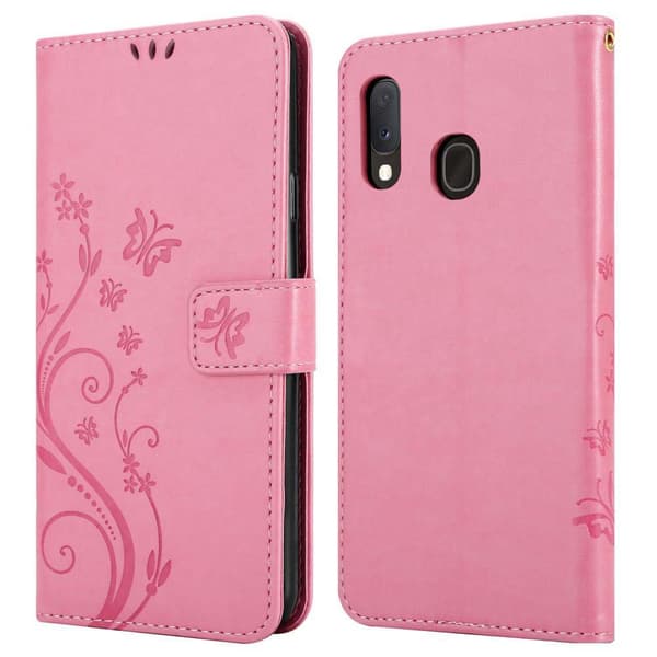 Samsung Galaxy A10e / A20e Skal Fodral i blomdesign Mobilskydd Case Cover med magnetisk stängning, ståfunktion och kortplatser