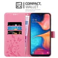 Miniatyrbilde 3 av 8: Deksel til Samsung Galaxy A10e / A20e Lommebokdeksel i blomster design med magnetisk lukking, stativfunksjon og kortplasser