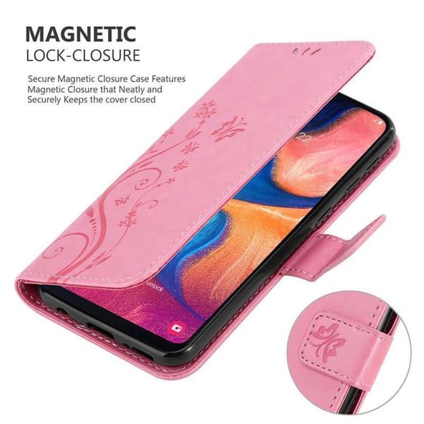Deksel til Samsung Galaxy A10e / A20e Lommebokdeksel i blomster design med magnetisk lukking, stativfunksjon og kortplasser