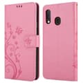 Miniatyrbilde 8 av 8: Deksel til Samsung Galaxy A10e / A20e Lommebokdeksel i blomster design med magnetisk lukking, stativfunksjon og kortplasser
