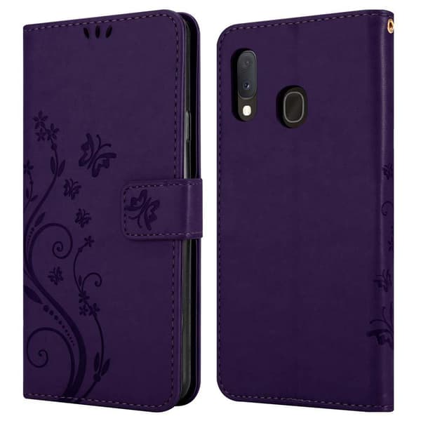 Samsung Galaxy A10e / A20e Skal Fodral i blomdesign Mobilskydd Case Cover med magnetisk stängning, ståfunktion och kortplatser