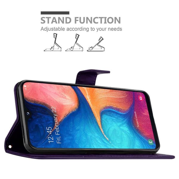 Deksel til Samsung Galaxy A10e / A20e Lommebokdeksel i blomster design med magnetisk lukking, stativfunksjon og kortplasser