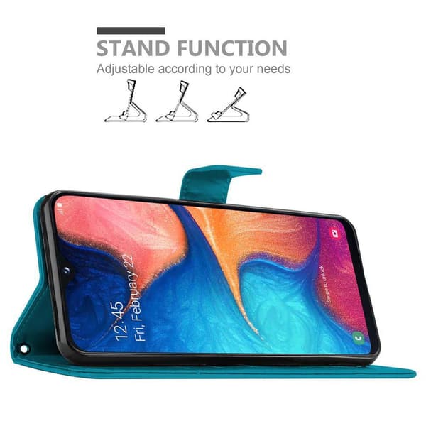 Deksel til Samsung Galaxy A10e / A20e Lommebokdeksel i blomster design med magnetisk lukking, stativfunksjon og kortplasser