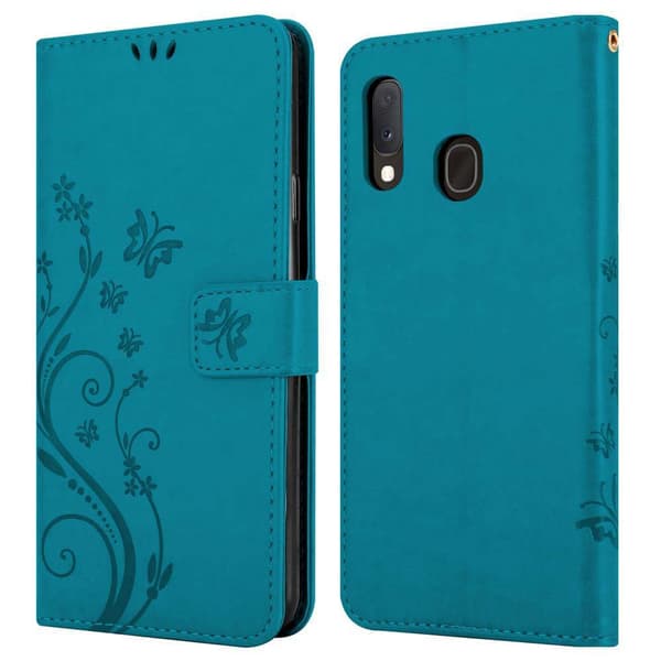 Deksel til Samsung Galaxy A10e / A20e Lommebokdeksel i blomster design med magnetisk lukking, stativfunksjon og kortplasser