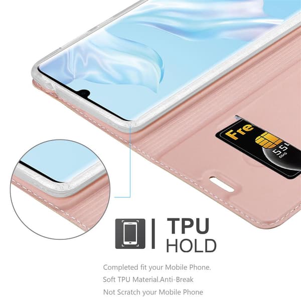Deksel til Huawei P30 PRO Lommebokdeksel med magnetisk lukking, stativfunksjon og kortlomme