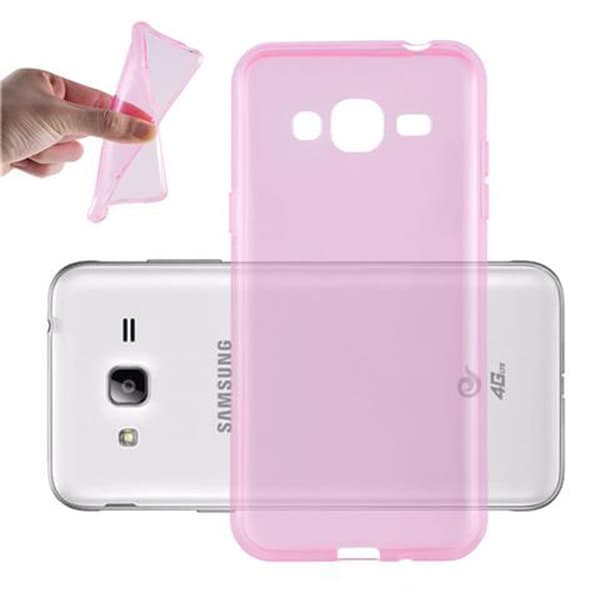 Samsung Galaxy J3 2016 Skal Skal Fodral av flexibelt TPU-silikon Mobilskydd TRANSPARENT ROSA