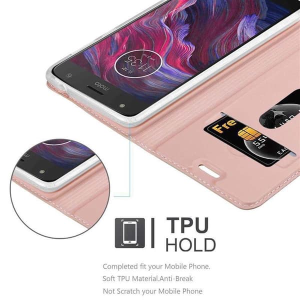 Motorola MOTO X4 Suojakotelo Suojakuori Lompakkokotelo Matkapuhelinkotelo jossa magneettisuljenta, jalusta-toiminto ja korttitasku