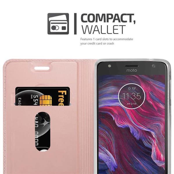 Motorola MOTO X4 Suojakotelo Suojakuori Lompakkokotelo Matkapuhelinkotelo jossa magneettisuljenta, jalusta-toiminto ja korttitasku