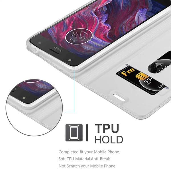 Motorola MOTO X4 Suojakotelo Suojakuori Lompakkokotelo Matkapuhelinkotelo jossa magneettisuljenta, jalusta-toiminto ja korttitasku