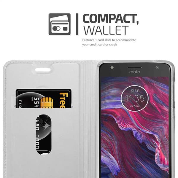 Motorola MOTO X4 Suojakotelo Suojakuori Lompakkokotelo Matkapuhelinkotelo jossa magneettisuljenta, jalusta-toiminto ja korttitasku