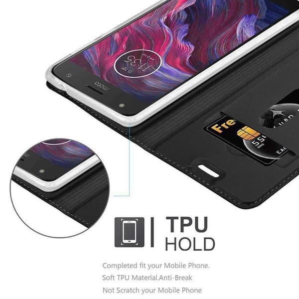 Motorola MOTO X4 Suojakotelo Suojakuori Lompakkokotelo Matkapuhelinkotelo jossa magneettisuljenta, jalusta-toiminto ja korttitasku