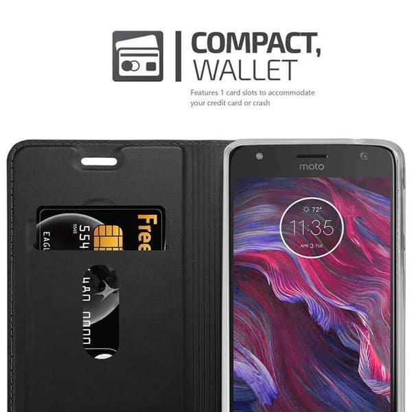 Motorola MOTO X4 Suojakotelo Suojakuori Lompakkokotelo Matkapuhelinkotelo jossa magneettisuljenta, jalusta-toiminto ja korttitasku