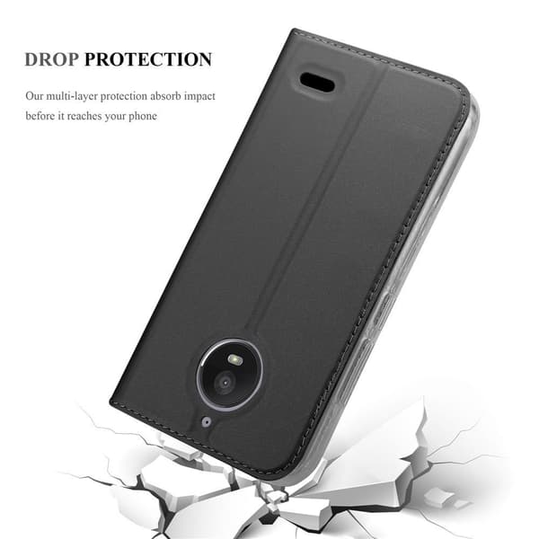 Deksel til Motorola MOTO E4 Lommebokdeksel med magnetisk lukking, stativfunksjon og kortlomme