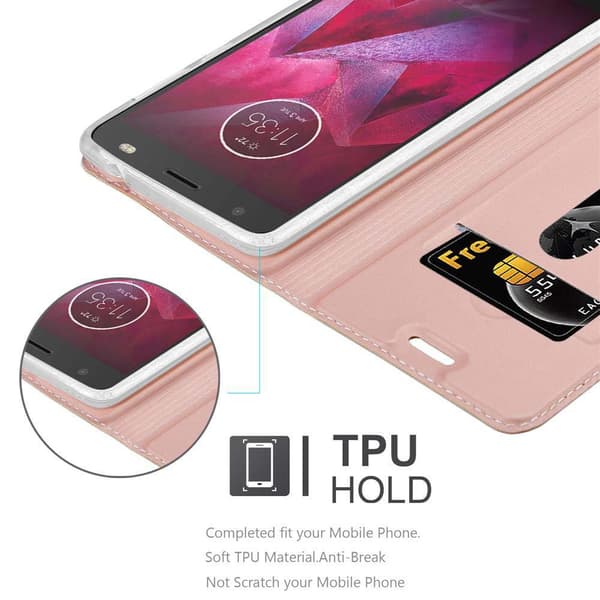Motorola MOTO Z Suojakotelo Suojakuori Lompakkokotelo Matkapuhelinkotelo jossa magneettisuljenta, jalusta-toiminto ja korttitasku