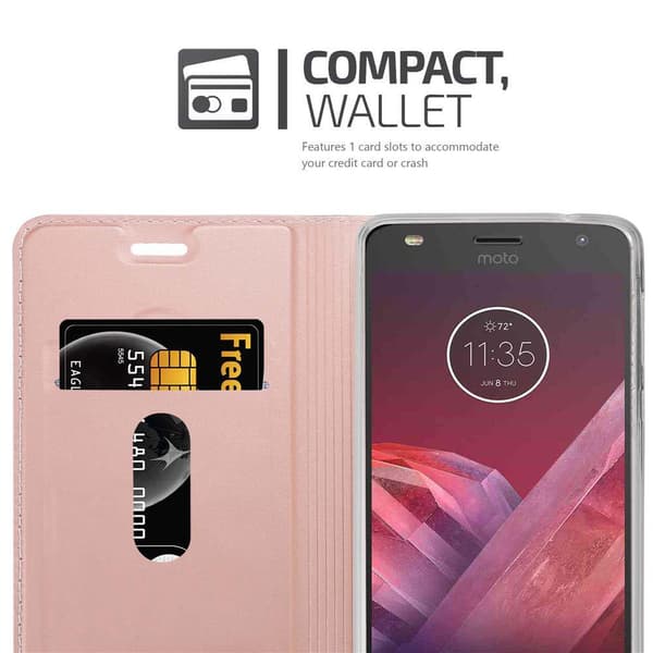 Motorola MOTO Z2 PLAY / Z2 FORCE Suojakotelo Suojakuori Lompakkokotelo Matkapuhelinkotelo jossa magneettisuljenta, jalusta-toiminto ja korttitasku