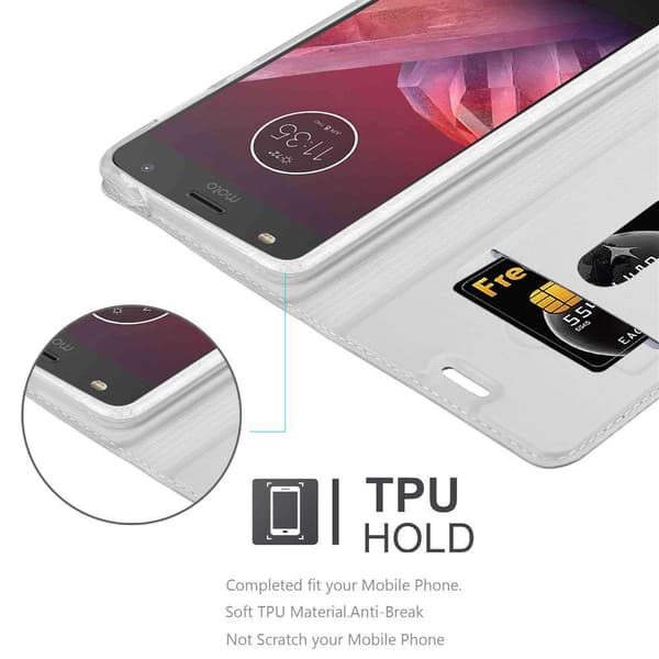 Motorola MOTO Z2 PLAY / Z2 FORCE Suojakotelo Suojakuori Lompakkokotelo Matkapuhelinkotelo jossa magneettisuljenta, jalusta-toiminto ja korttitasku