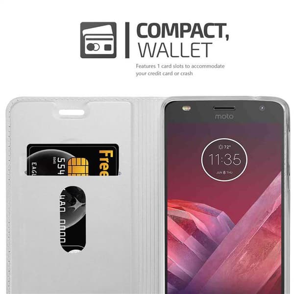 Motorola MOTO Z2 PLAY / Z2 FORCE Suojakotelo Suojakuori Lompakkokotelo Matkapuhelinkotelo jossa magneettisuljenta, jalusta-toiminto ja korttitasku