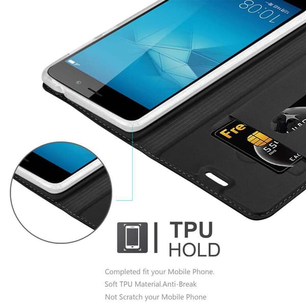 Deksel til Honor 5C Lommebokdeksel med magnetisk lukking, stativfunksjon og kortlomme