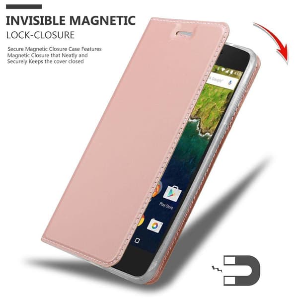 Huawei Google NEXUS 6P Skal Fodral med magnetisk stängning, ståfunktion och kortficka Mobilskydd