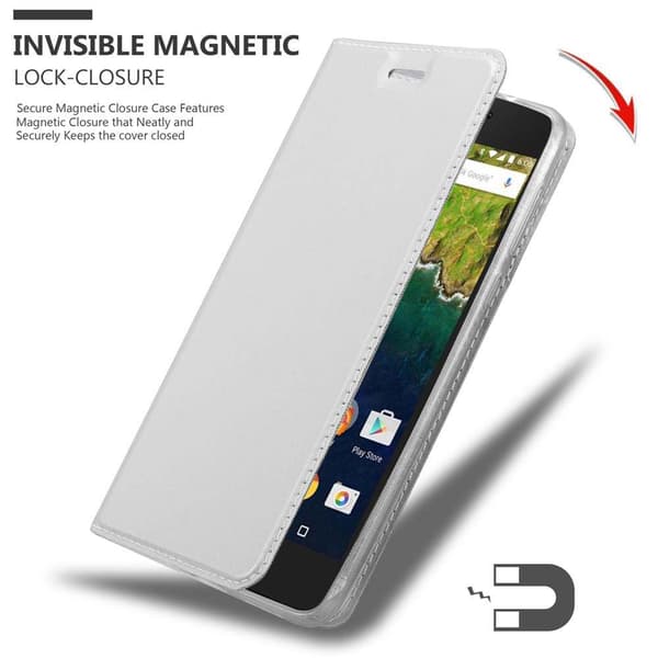 Huawei Google NEXUS 6P Skal Fodral med magnetisk stängning, ståfunktion och kortficka Mobilskydd