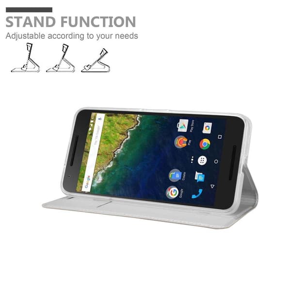 Huawei Google NEXUS 6P Skal Fodral med magnetisk stängning, ståfunktion och kortficka Mobilskydd