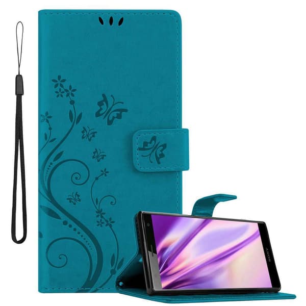 Deksel til Sony Xperia XZ2 Lommebokdeksel i blomster design med magnetisk lukking, stativfunksjon og kortplasser