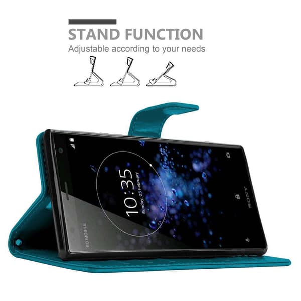 Sony Xperia XZ2 Skal Fodral i blomdesign Mobilskydd Case Cover med magnetisk stängning, ståfunktion och kortplatser