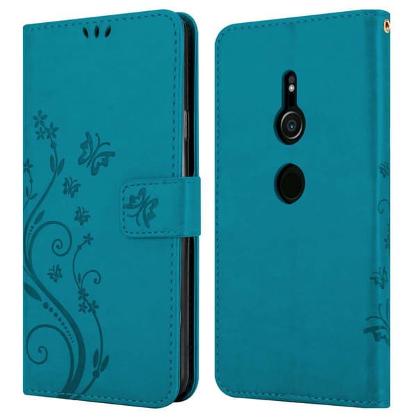 Sony Xperia XZ2 Skal Fodral i blomdesign Mobilskydd Case Cover med magnetisk stängning, ståfunktion och kortplatser