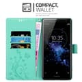 Pikkukuva 5 / 11: Sony Xperia XZ2 Suojakotelo Suojakuori Lompakkokotelo Matkapuhelinkotelo Kukat jossa on magneettisuljenta, jalusta-toiminto ja korttipaikat