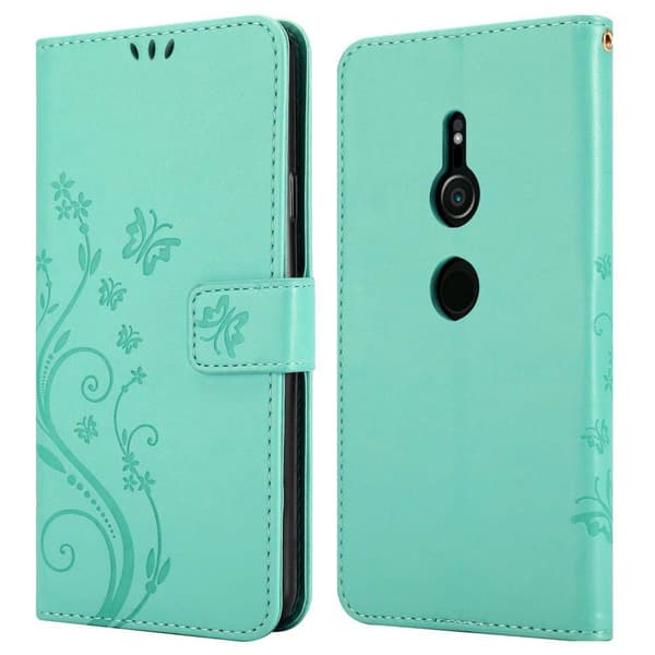 Sony Xperia XZ2 Skal Fodral i blomdesign Mobilskydd Case Cover med magnetisk stängning, ståfunktion och kortplatser