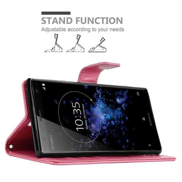 Sony Xperia XZ2 Suojakotelo Suojakuori Lompakkokotelo Matkapuhelinkotelo Kukat jossa on magneettisuljenta, jalusta-toiminto ja korttipaikat