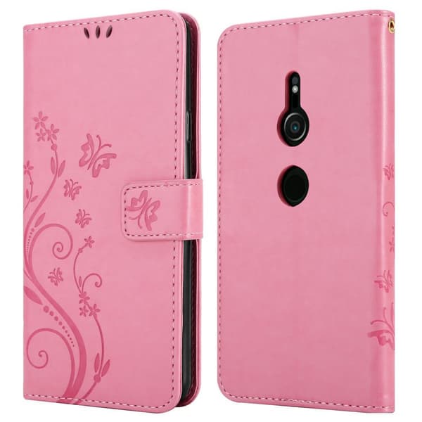 Sony Xperia XZ2 Skal Fodral i blomdesign Mobilskydd Case Cover med magnetisk stängning, ståfunktion och kortplatser