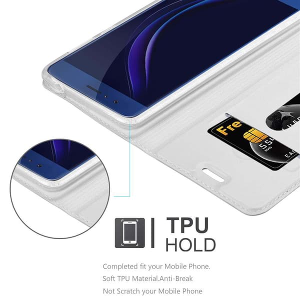 Deksel til Honor 8 / 8 PREMIUM Lommebokdeksel med magnetisk lukking, stativfunksjon og kortlomme