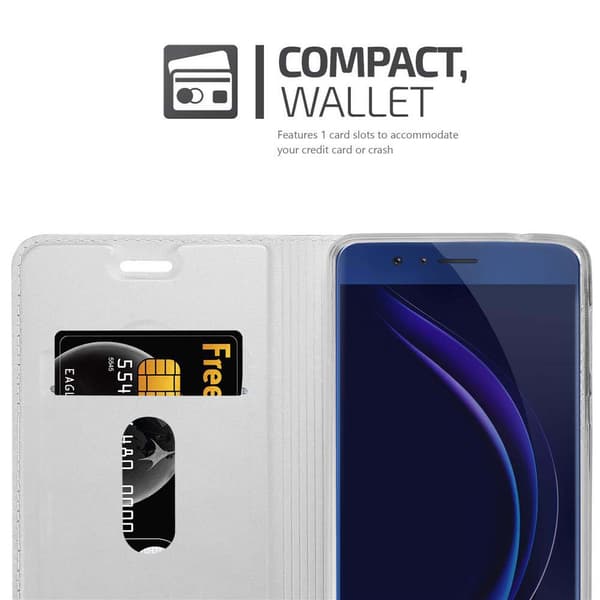 Deksel til Honor 8 / 8 PREMIUM Lommebokdeksel med magnetisk lukking, stativfunksjon og kortlomme