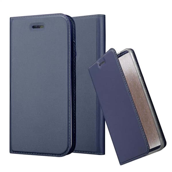 Honor 8 / 8 PREMIUM Skal Fodral med magnetisk stängning, ståfunktion och kortficka Mobilskydd CLASSY MÖRK BLÅ