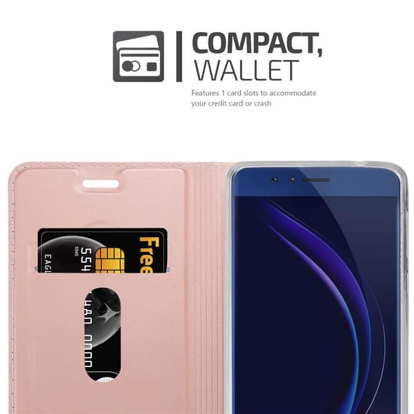 Deksel til Honor 8 / 8 PREMIUM Lommebokdeksel med magnetisk lukking, stativfunksjon og kortlomme