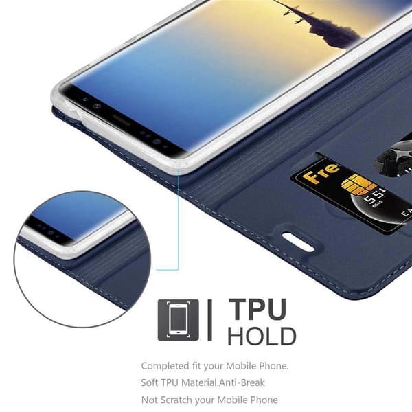 Deksel til Samsung Galaxy NOTE 8 Lommebokdeksel med magnetisk lukking, stativfunksjon og kortlomme