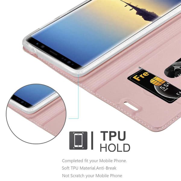 Deksel til Samsung Galaxy NOTE 8 Lommebokdeksel med magnetisk lukking, stativfunksjon og kortlomme