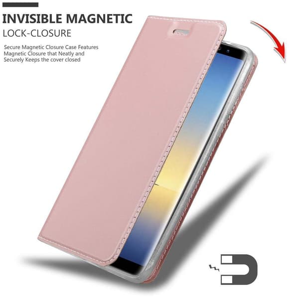Deksel til Samsung Galaxy NOTE 8 Lommebokdeksel med magnetisk lukking, stativfunksjon og kortlomme