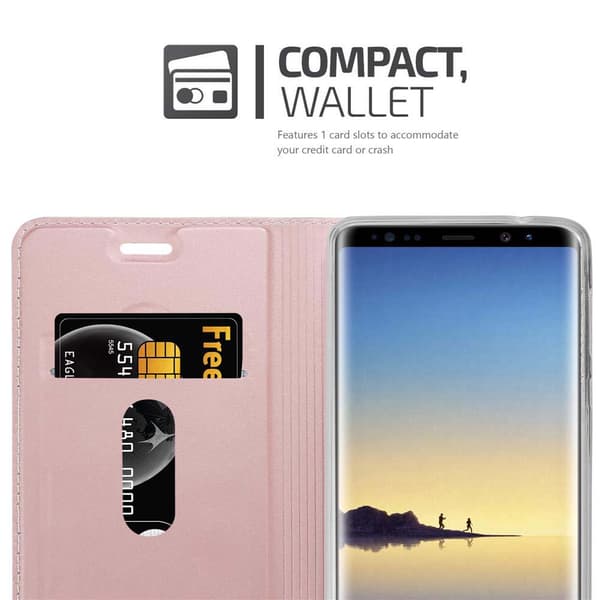 Deksel til Samsung Galaxy NOTE 8 Lommebokdeksel med magnetisk lukking, stativfunksjon og kortlomme