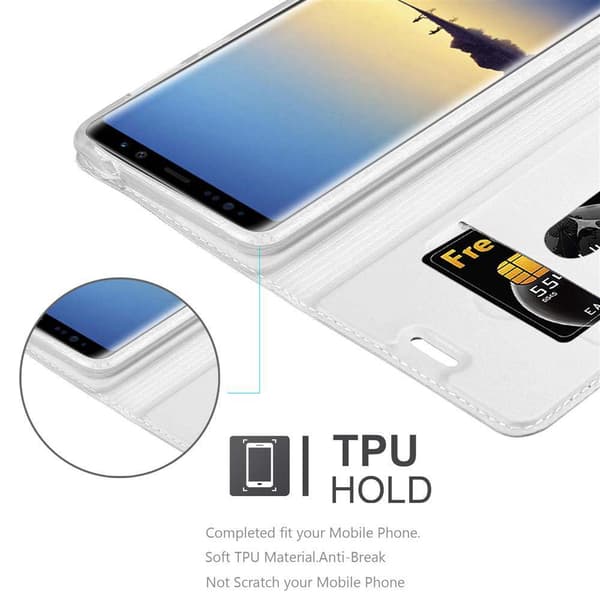 Deksel til Samsung Galaxy NOTE 8 Lommebokdeksel med magnetisk lukking, stativfunksjon og kortlomme