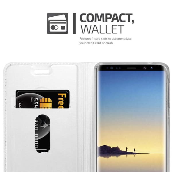 Deksel til Samsung Galaxy NOTE 8 Lommebokdeksel med magnetisk lukking, stativfunksjon og kortlomme