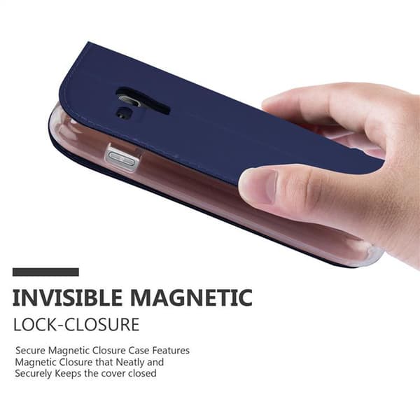 Deksel til Samsung Galaxy S3 MINI Lommebokdeksel med magnetisk lukking, stativfunksjon og kortlomme
