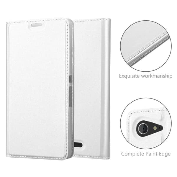 Deksel til Sony Xperia E3 Lommebokdeksel med magnetisk lukking, stativfunksjon og kortlomme