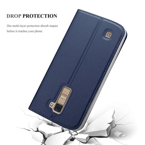 LG K10 2016 Skal Fodral med magnetisk stängning, ståfunktion och kortficka Mobilskydd