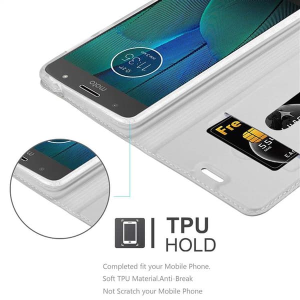 Motorola MOTO G5S Skal Fodral med magnetisk stängning, ståfunktion och kortficka Mobilskydd