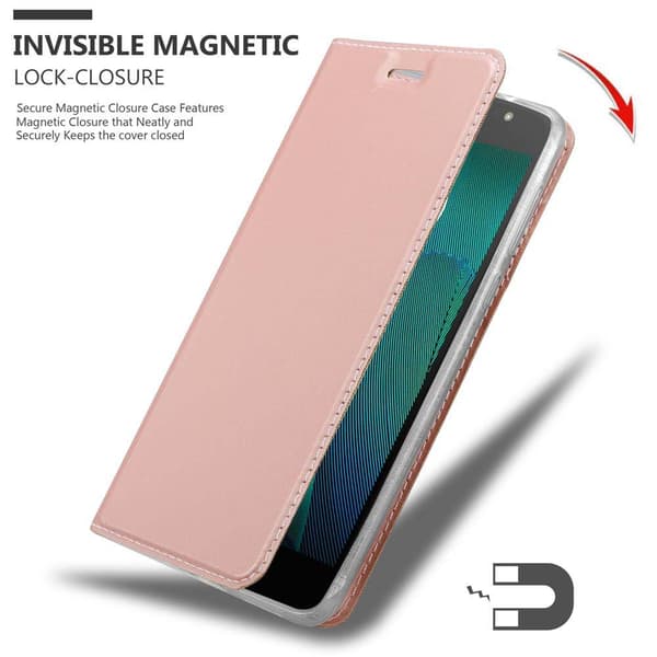 Motorola MOTO G5S Skal Fodral med magnetisk stängning, ståfunktion och kortficka Mobilskydd