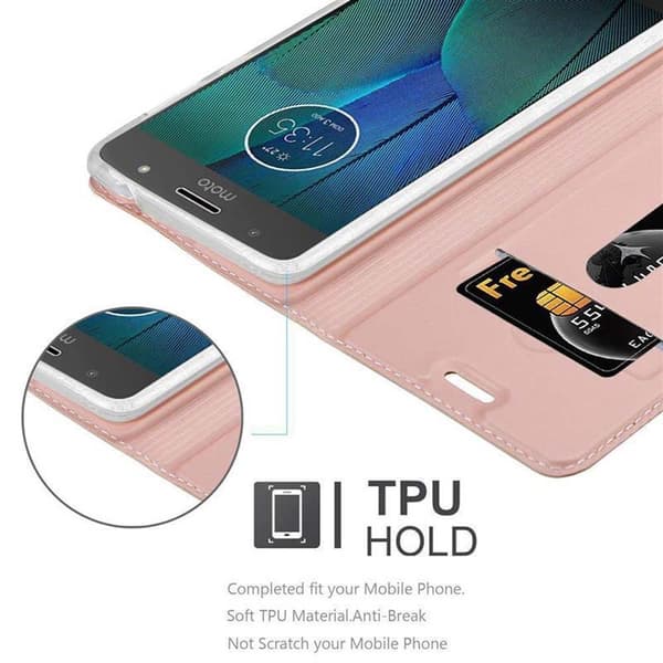Motorola MOTO G5S Suojakotelo Suojakuori Lompakkokotelo Matkapuhelinkotelo jossa magneettisuljenta, jalusta-toiminto ja korttitasku