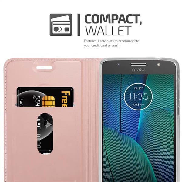 Motorola MOTO G5S Suojakotelo Suojakuori Lompakkokotelo Matkapuhelinkotelo jossa magneettisuljenta, jalusta-toiminto ja korttitasku