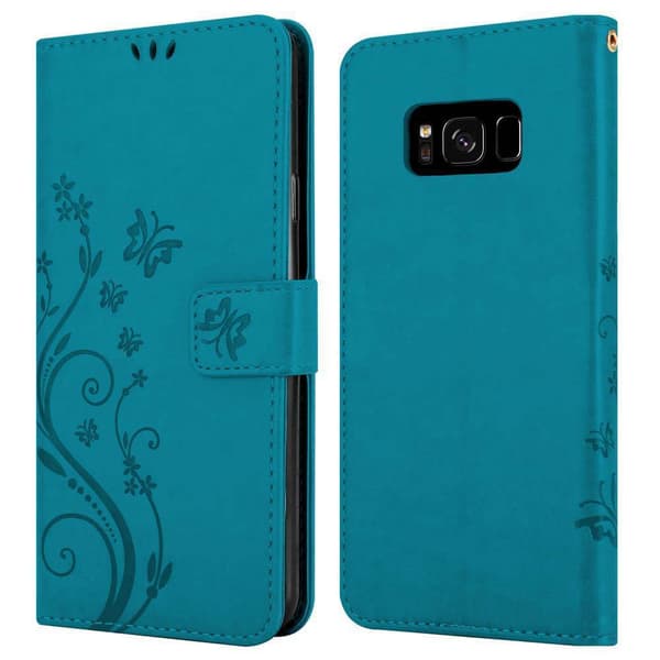 Deksel til Samsung Galaxy S8 Lommebokdeksel i blomster design med magnetisk lukking, stativfunksjon og kortplasser